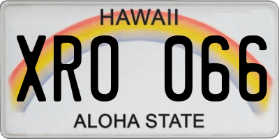 HI license plate XRO066
