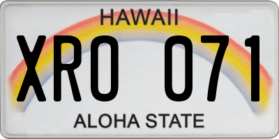 HI license plate XRO071