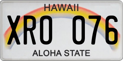 HI license plate XRO076