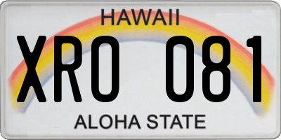 HI license plate XRO081