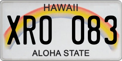 HI license plate XRO083
