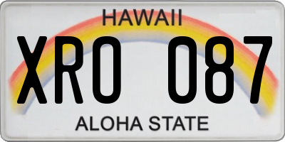 HI license plate XRO087