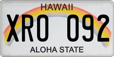 HI license plate XRO092