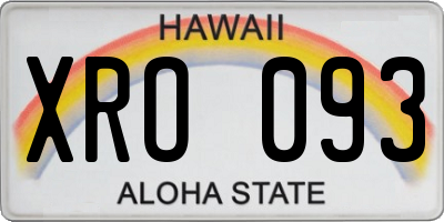 HI license plate XRO093