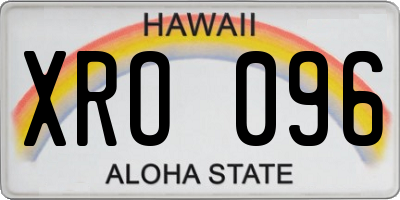 HI license plate XRO096
