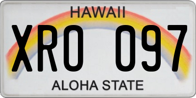 HI license plate XRO097