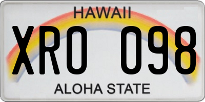 HI license plate XRO098