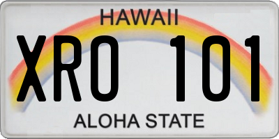 HI license plate XRO101