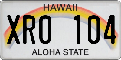 HI license plate XRO104