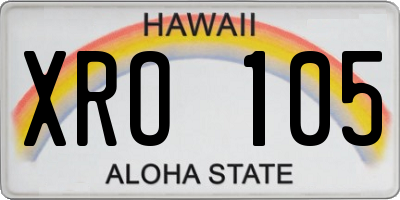 HI license plate XRO105