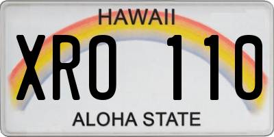 HI license plate XRO110