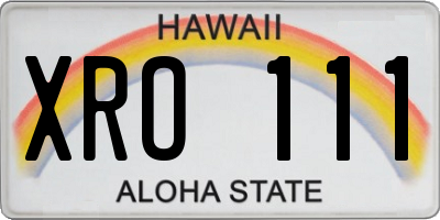 HI license plate XRO111