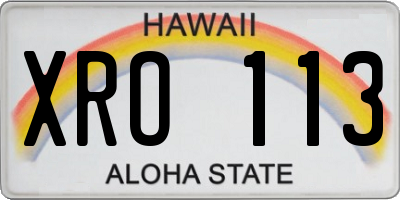 HI license plate XRO113