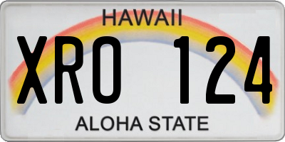 HI license plate XRO124