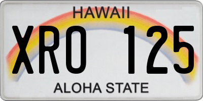 HI license plate XRO125