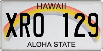 HI license plate XRO129