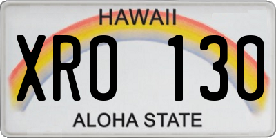 HI license plate XRO130