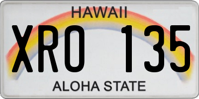 HI license plate XRO135