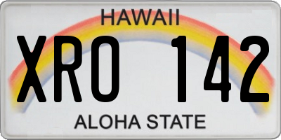 HI license plate XRO142