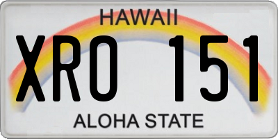 HI license plate XRO151