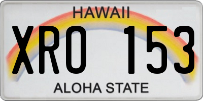 HI license plate XRO153