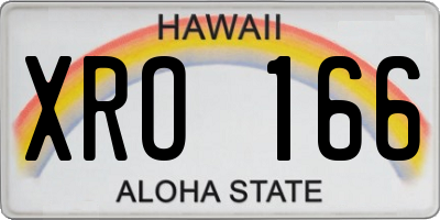HI license plate XRO166