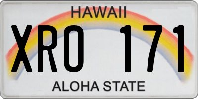 HI license plate XRO171