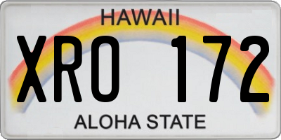 HI license plate XRO172