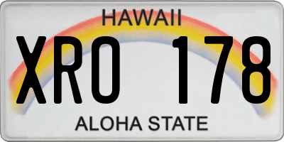HI license plate XRO178