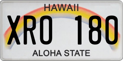 HI license plate XRO180