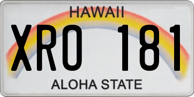 HI license plate XRO181