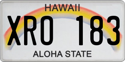 HI license plate XRO183