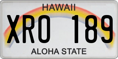 HI license plate XRO189