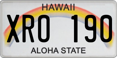 HI license plate XRO190