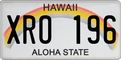 HI license plate XRO196