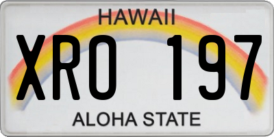 HI license plate XRO197