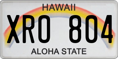 HI license plate XRO804