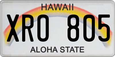 HI license plate XRO805