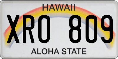 HI license plate XRO809