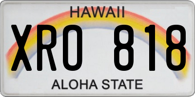 HI license plate XRO818