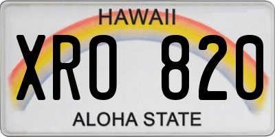 HI license plate XRO820