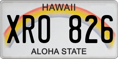 HI license plate XRO826