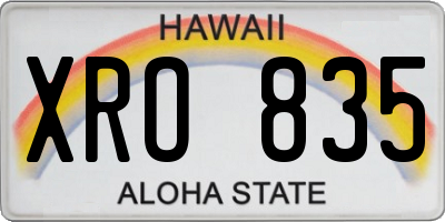 HI license plate XRO835