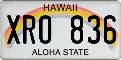HI license plate XRO836