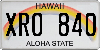 HI license plate XRO840