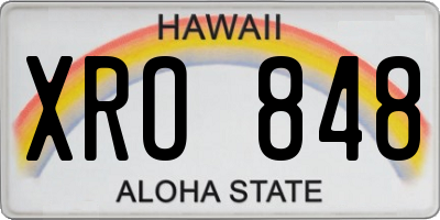 HI license plate XRO848