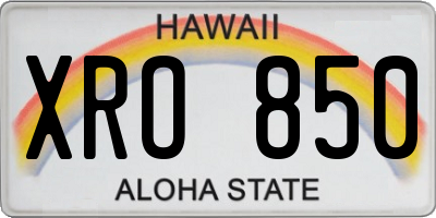 HI license plate XRO850