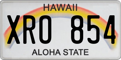 HI license plate XRO854
