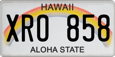 HI license plate XRO858