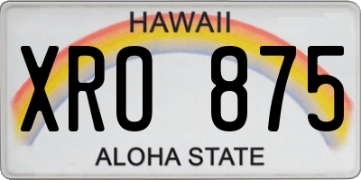 HI license plate XRO875